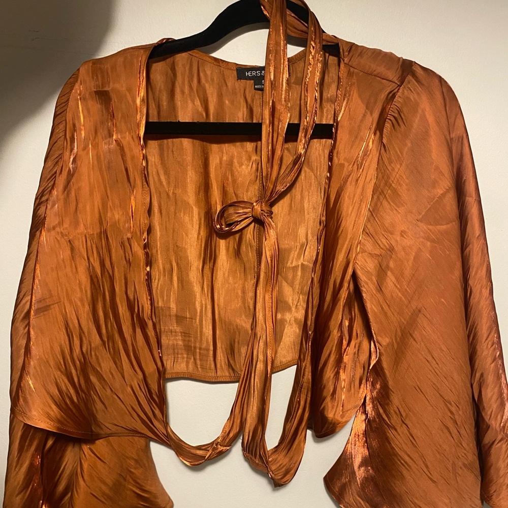 Never worn open sheer brown blouse